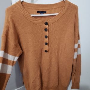 Autumn Yellow Button Neck American Eagle Sweater